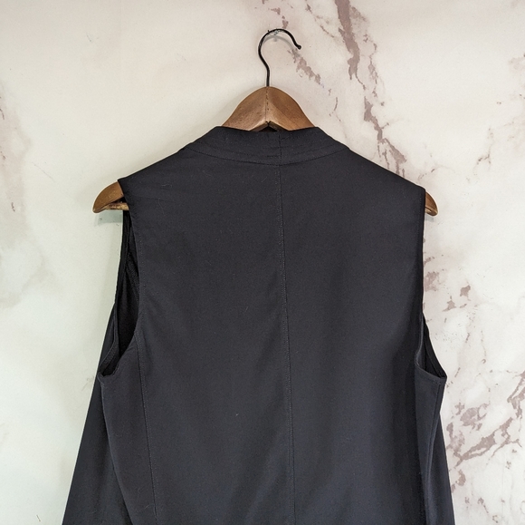 Taking Shape Vest Womens Large AU 14 Black Open Front Flowy Tunic Topper - Picture 6 of 12